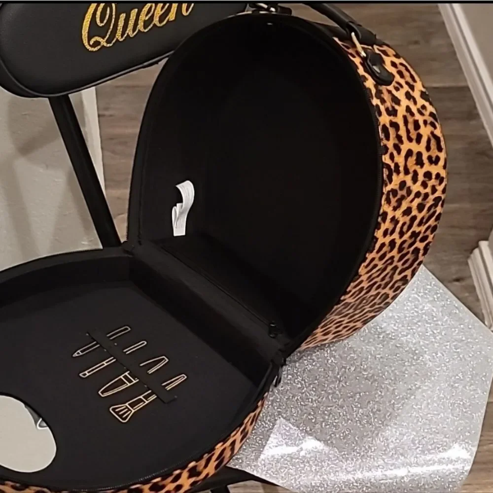 Nicole Miller‎ Tortoise Hard Shell Cosmetic Travel Case